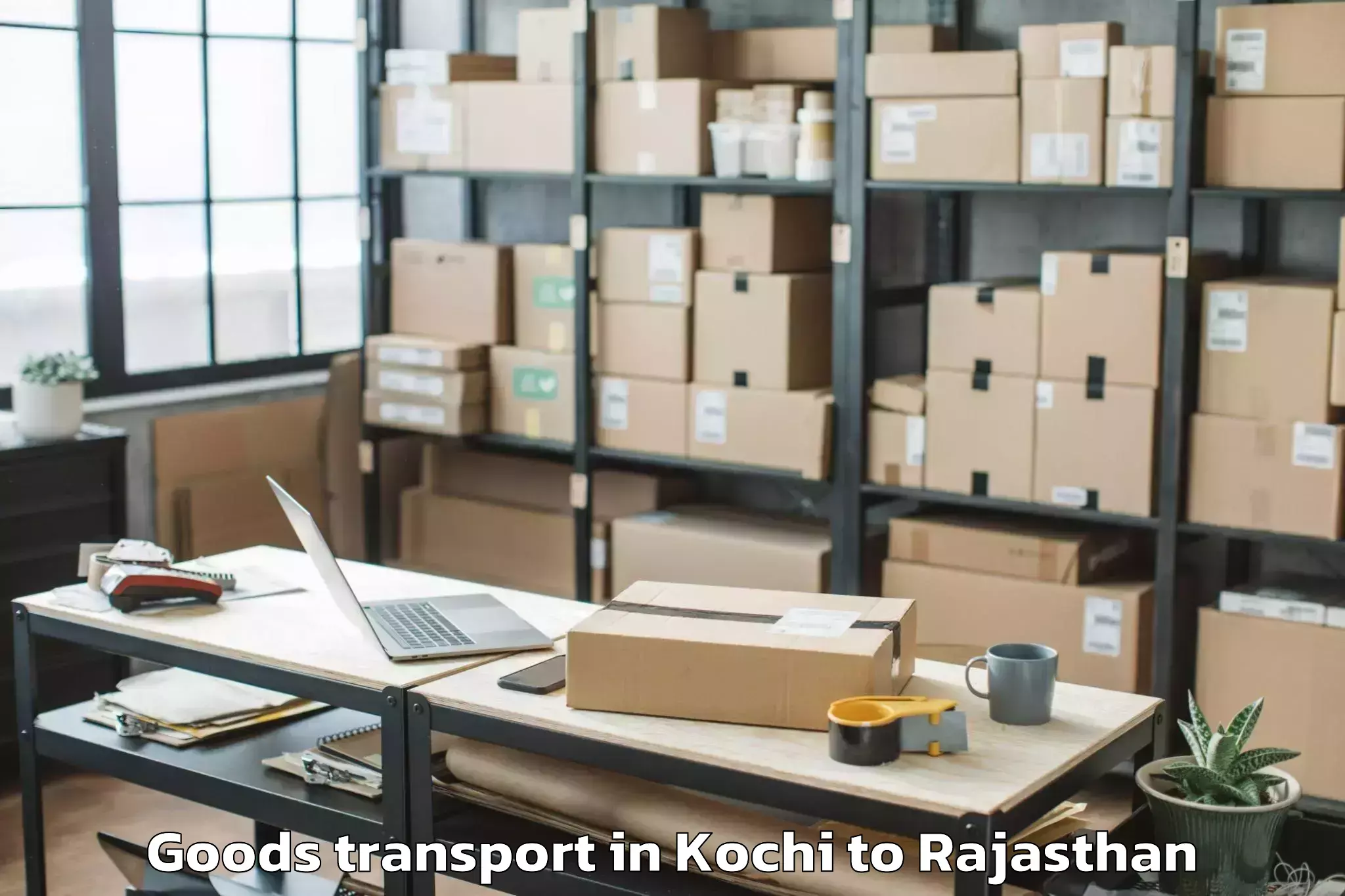 Leading Kochi to Abhilashi University Ajmer Goods Transport Provider